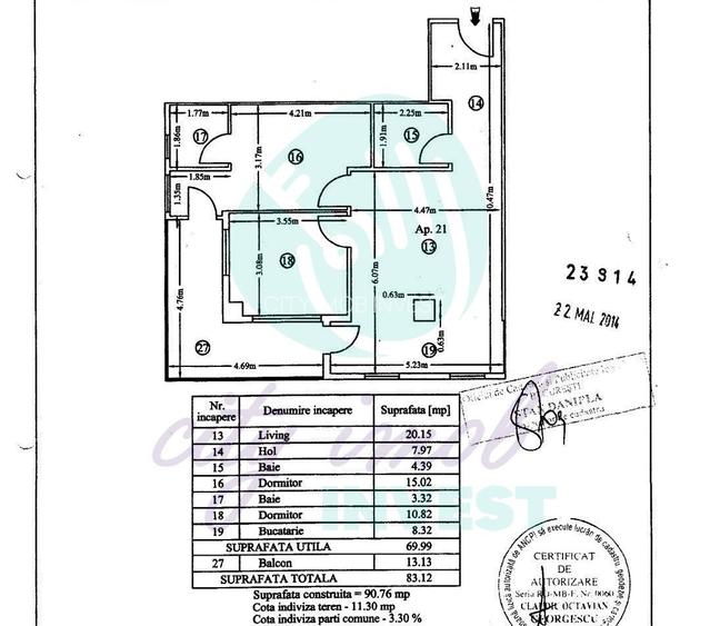 3 camere | Calea Călărașilor | 2 băi + balcon 13 mp - 21
