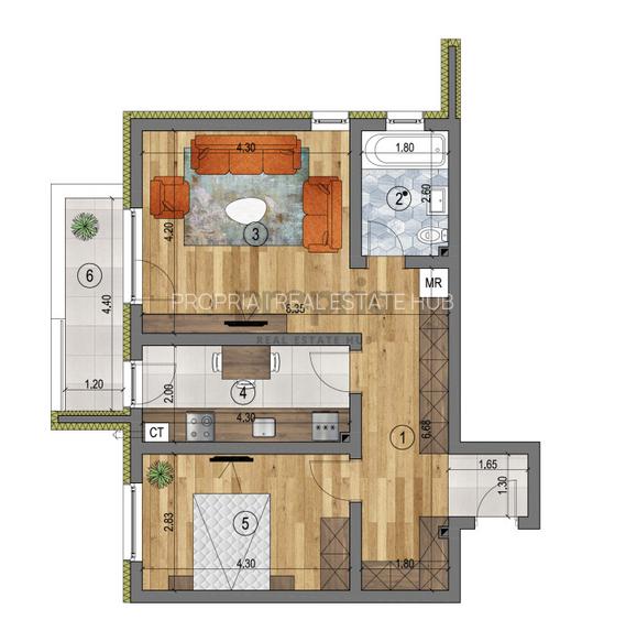 APARTAMENT 2 CAMERE 57,86 MP UTILI - RATE DEZVOLTATOR - 5% AVANS - 6