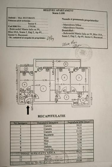 3 camere renovat, Bd. Iuliu Maniu – Piața Veteranilor, bloc reabilitat, etaj 2,  - 9