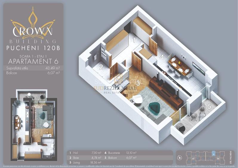 Apartament cu o camera, ansamblu rezidential premium,  Sectorul 5 - 1