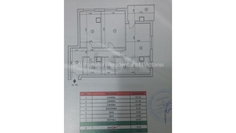 REA1027036 Apartament cu 3 camere Ozana Bloc 2015 - 8