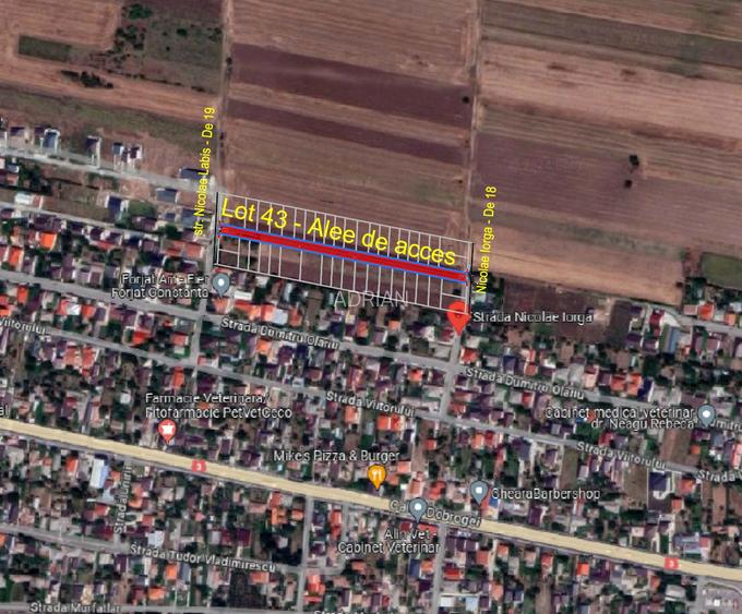 Loturi de 419 mp Valu lui Traian Str Nicolae Iorga - Apa si canalizare - 40mii E - 2