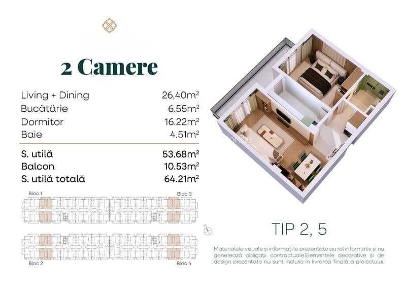 Apartament decomandat 2 camere, balcon 10.5mp, parcare subterana, metrou Berceni - 1