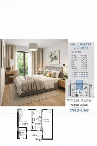 2 camere cu grădină – 12 min metrou Nicolae Teclu - 4