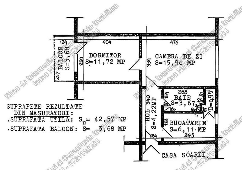 ⏩ Gara 2 Camere semiDecomandate 46,25m² Mobilat Utilat Izolat Etaj 2 - 6