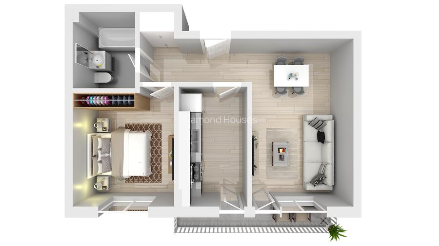 Proiect nou Diamond Apartments / Intre 65850 si 89000 Euro / 2027 - 4