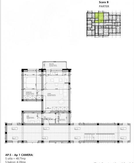 Apartament 2 camere tip studio Subcetate Sanpetru - 2