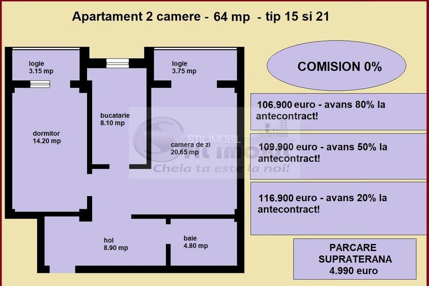 Apartament 2 camere nou de vanzare in Iasi Valea Lupului, bloc nou - 2