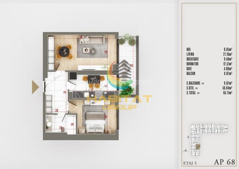 2 camere decomandat 65 mp LUX langa Parcul Teilor - 12