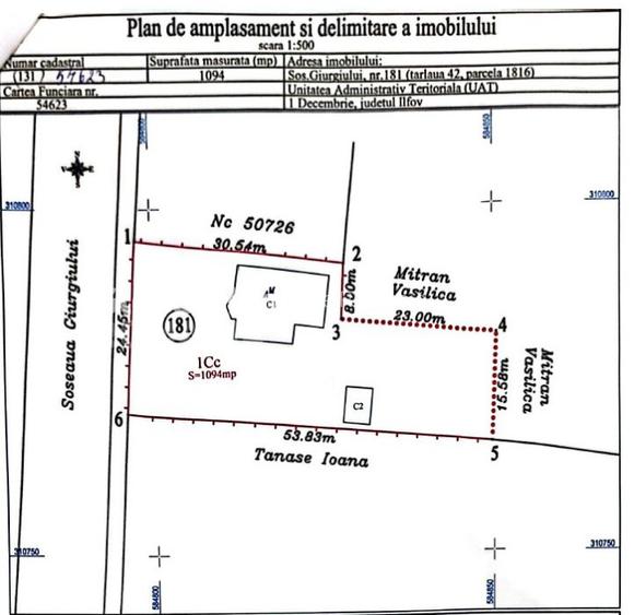 Vila P+1+Teren 1094MP + Gradina + Livada + Garaj | 1 Decembrie - Sos. Giurgiului - 48