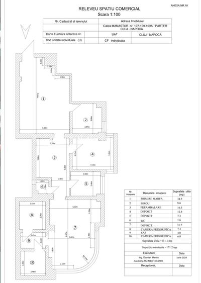 Spatiu Comercial/Depozit Calea Manastur nr. 107-109-109A parter Pret negociabil - 2