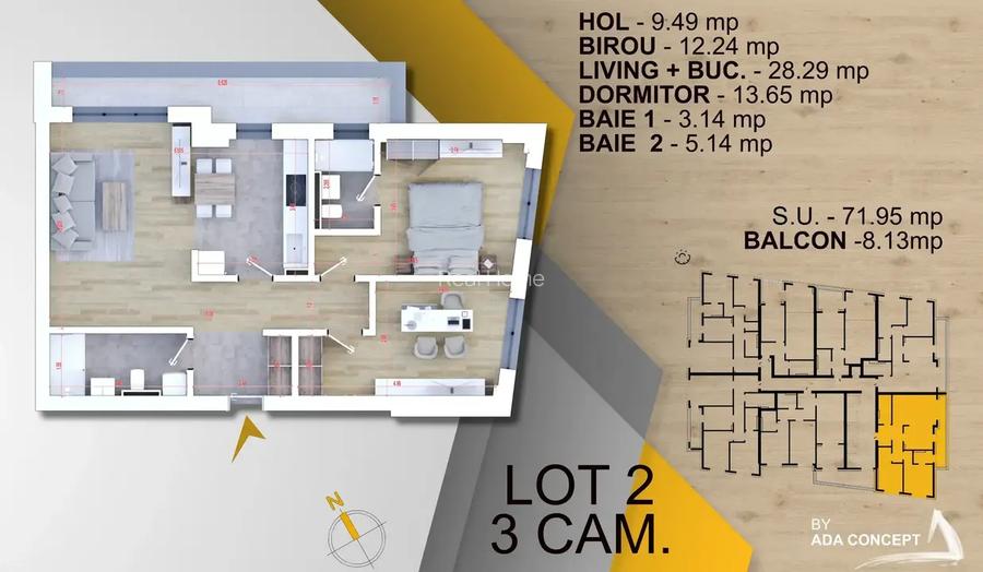 3 Camere | Martie 2026 | STB 7 min |  fotovoltaice | 3 AC incluse - 4