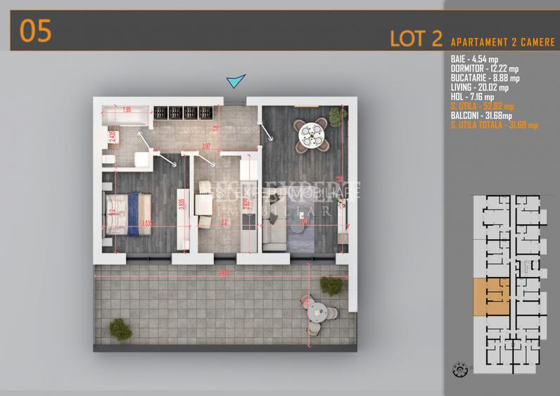 2 Camere Direct Dezvoltator cu Terasa Spatioasa - 2