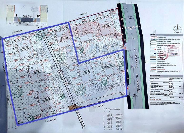 Proiect autorizat (AC) pentru constructia a 6 vile individuale P+M - 13