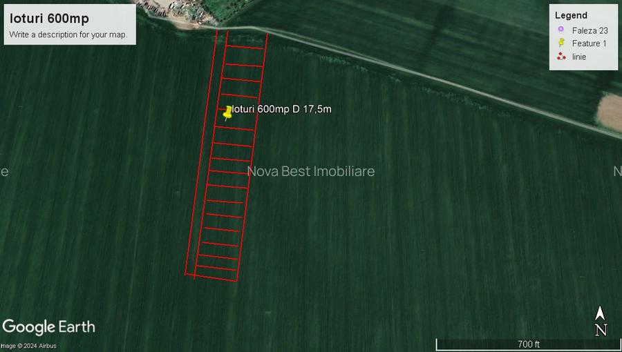 23August -loturi teren extravilan sup.600mp D 17,5  la granita cu Costinesti - 2
