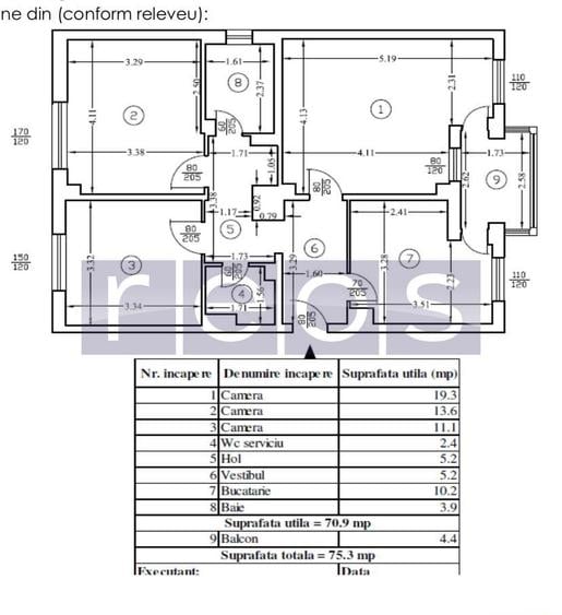 DE VANZARE APARTAMENT RENOVAT  3 CAMERE - PARCARE-  LUJERULUI - 8