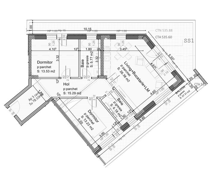 Spatiu comercial, 78 mp + 37mp balcon, iunie 2027 - 1