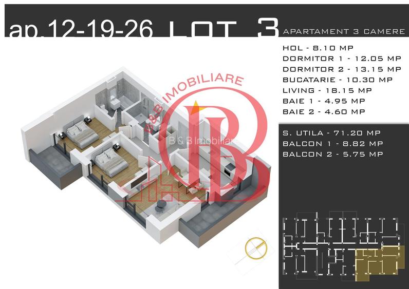 Apartament 3 camere-Parcare BONUS-Proiect nou-Th. Pallady - 2