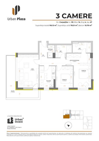Apartament de Inchiriat 3 camere - 1
