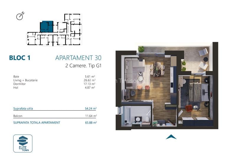 Apartament 2 camere | TORONTALULUI - METRO 2 - 2