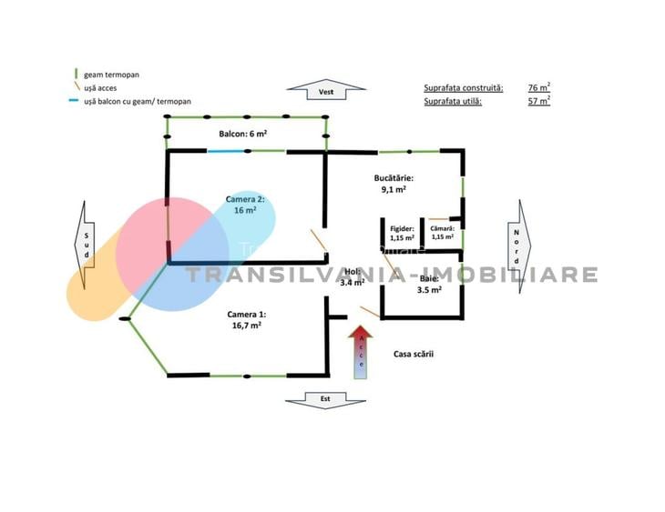 Apartament 57 m² utili în vilă,zona Plevnei - 5