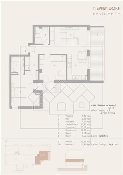 Apartament de vanzare in Sibiu - 3 camere, balcon si terasa - 4