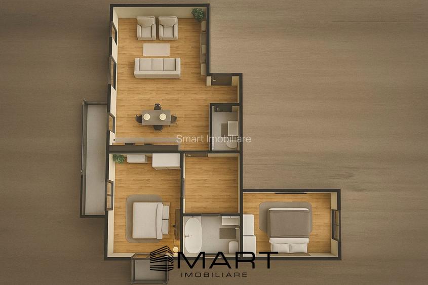 Apartament nou cu 3 camere decomandate zona Calea Surii Mici - 3