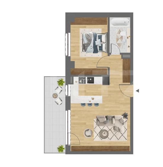 Comision 0 ! 2 camere, 54 mp, nZEB, Semifinisat, Dambul Rotund - 2
