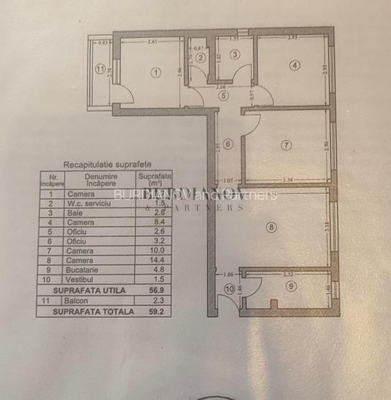 Apartament cu 4 camere- 57 mp utili -Dr Taberei- Metrou Romancierilor - 4