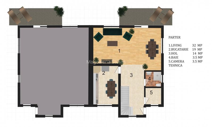 Duplex spatios pe malul lacului P+1E+M proiect german - 4