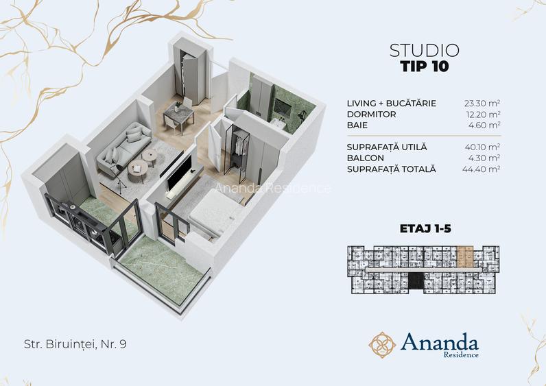 2 camere moderne – 44,40 mp utili | Open-space | 14 min Metrou Berceni | PROMO | - 1