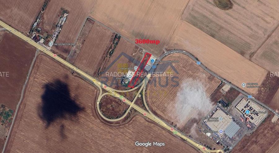 Teren industrial intravilan – 5.633 mp – deschidere 27 ml – acces DN1 - 6