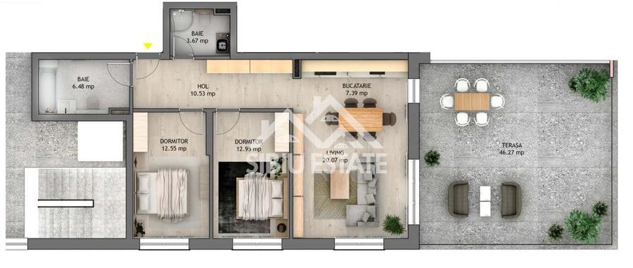 Penthouse - 3 camere și parcare inclusa - Shopping City Sibiu