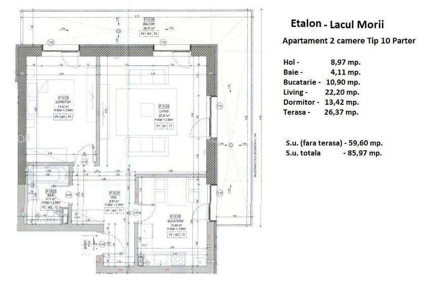 Apartament 2 camere,centrala proprie, Blv. Uverturii-Lidl,comision 0,TVA inclus! - 56