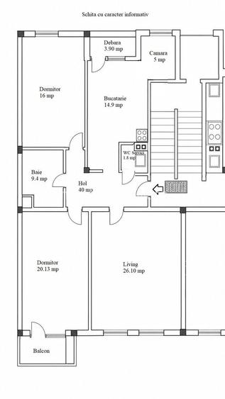 Apartament cu 3 camere de 100 mp utili in zona Semi-Centrala - 1