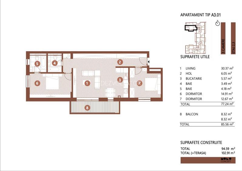 8.12 RESIDENCE -- 3 camere Barbu Vacarescu imobil nou, 390.000E, COMISION 0 - 5