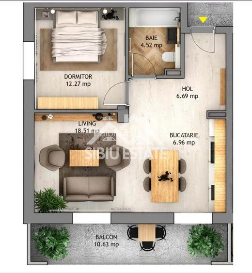 Apartament 2 camere modern, cu balcon loc de parcare inclus, Clasa A - 1