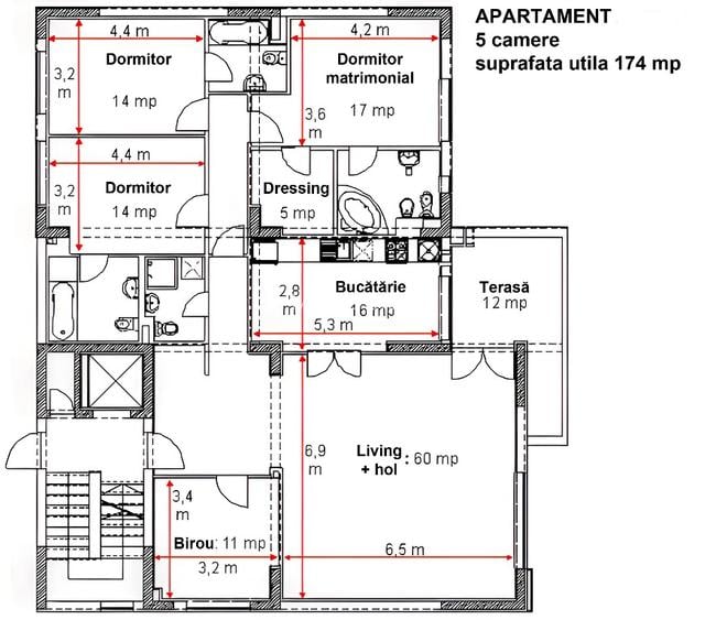 Nordului I Gafencu I apartament 5 camere, SU 174mp, etaj 2/3,parcare 2 locuri - 9