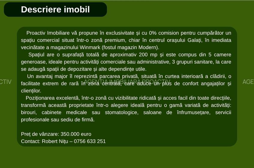 Spațiu Comercial, locație centrală, cu parcare privată inclusă. - 2