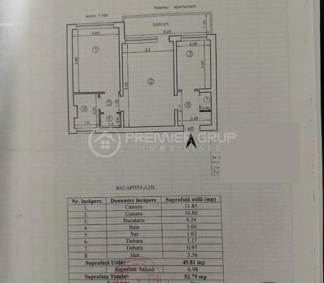 Apartament 2 camere 53mp, Tatarasi, CT, AC, fără risc