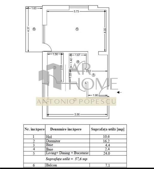 Apartament 2 camere, 2 bai, partial mobilat, Ploiesti,zona Democratiei