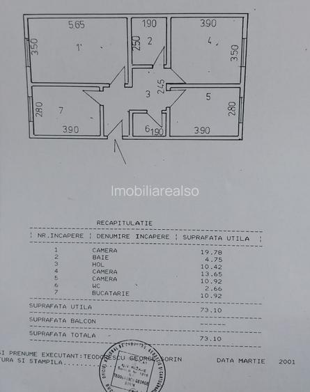 Apartament de 3 camere, 73 mp decomandat la parter inalt - 14