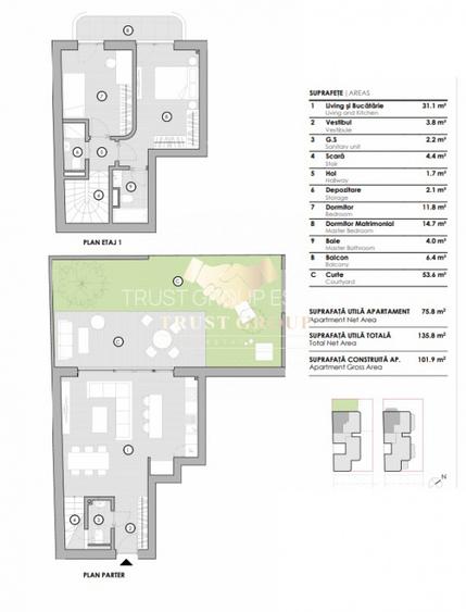 Duplex 3 camere Domenii ||  curte proprie - 10