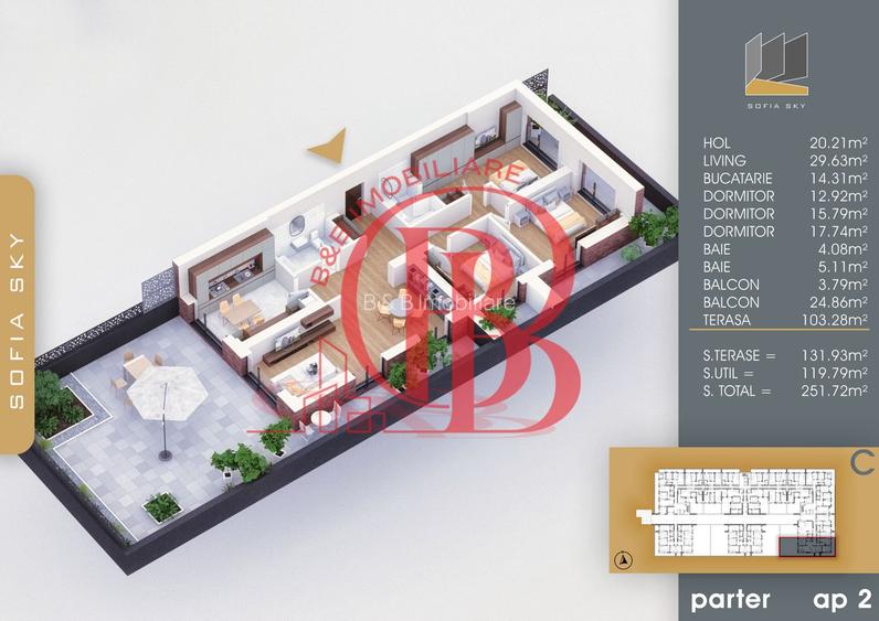 4 camere cu 2 terase mari Bucatarie 14mp la 7min Metrou - 2
