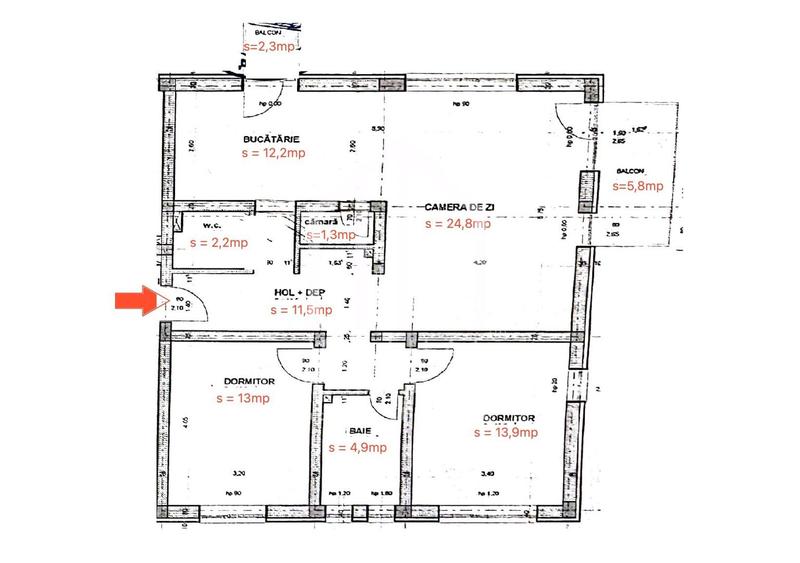 Apartament cu 3 camere, 83mp utili+balcoane, 2 bai, parcare, Selimbar - 1