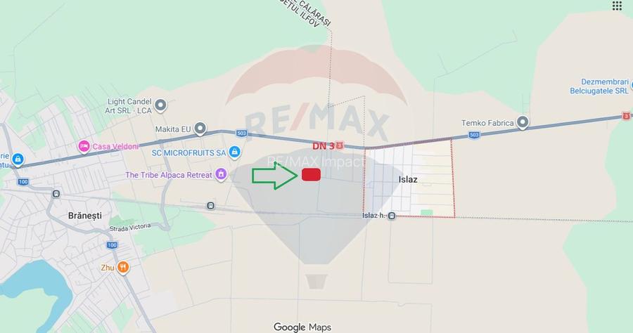 Teren de vanzare,  suprafata 1001 mp, Branesti,   lfov - 6