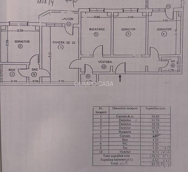 Apartament 4 Camere, modificat in 3- Calea Moșilor- bloc 1980 - 6