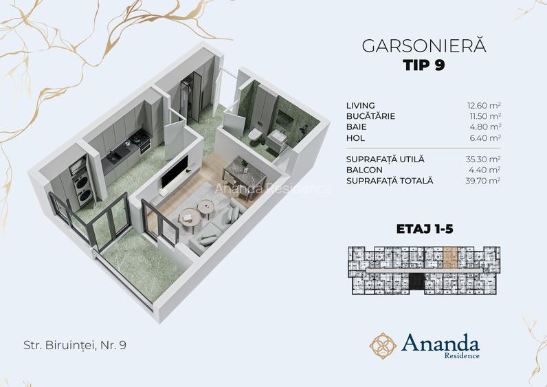 Garsoniera, 40mp, Metrou Berceni, Incalzire pardoseala, etaj intermediar, Oferta - 2