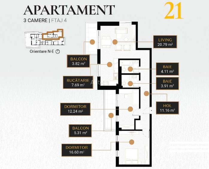 Unirii Prima Inchiriere - Bloc Nou Modern - Apartament Mobilat si Utilat Complet - 14