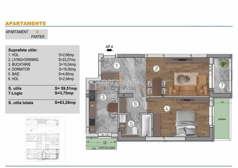Apartament cu 2 camere +balcon, incalzire in pardoseala-Bd Brancoveanu - 1